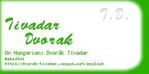 tivadar dvorak business card